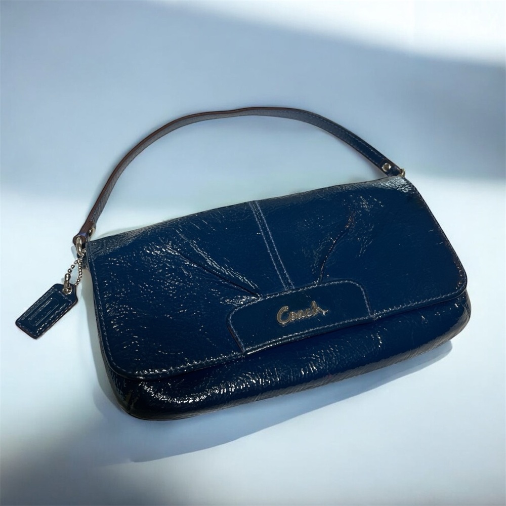 ‼️SPRING SALE Coach Midnight Blue Leather Wristlet 🌙 - Picture 5 of 17
